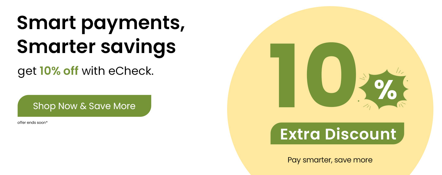 10 percent discount offer for payments made via eCheck