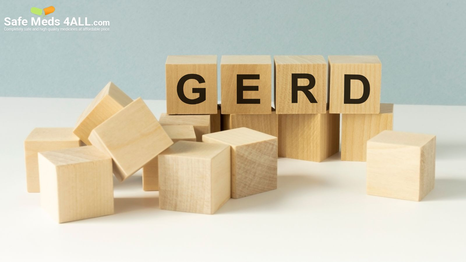 A light background with graphical representation of  GERD.