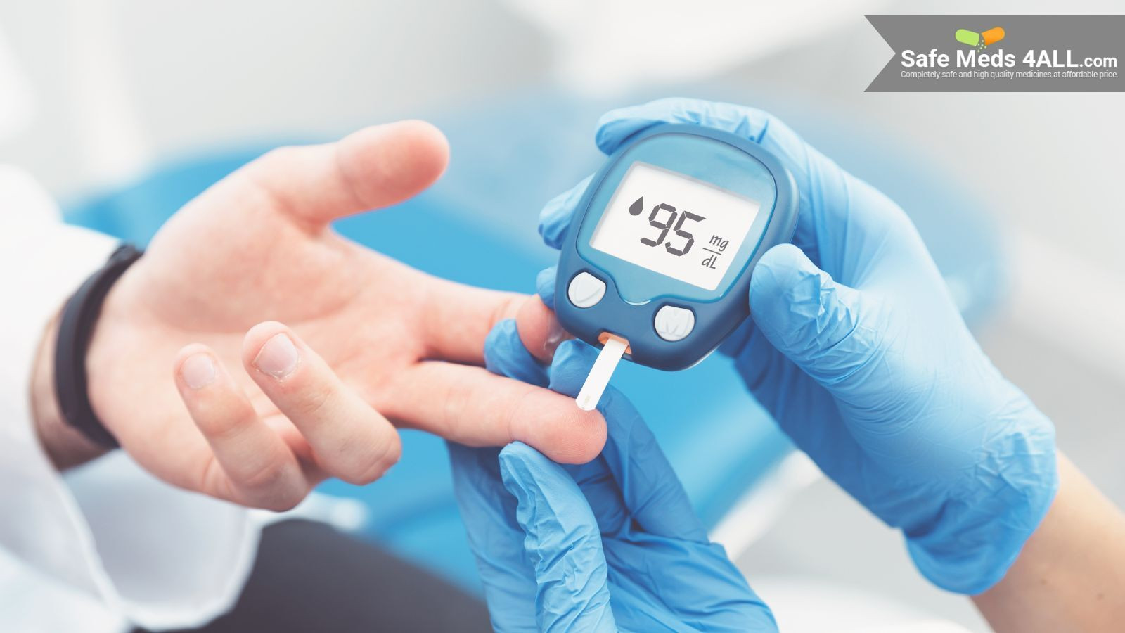 A patient checking his blood sugar levels