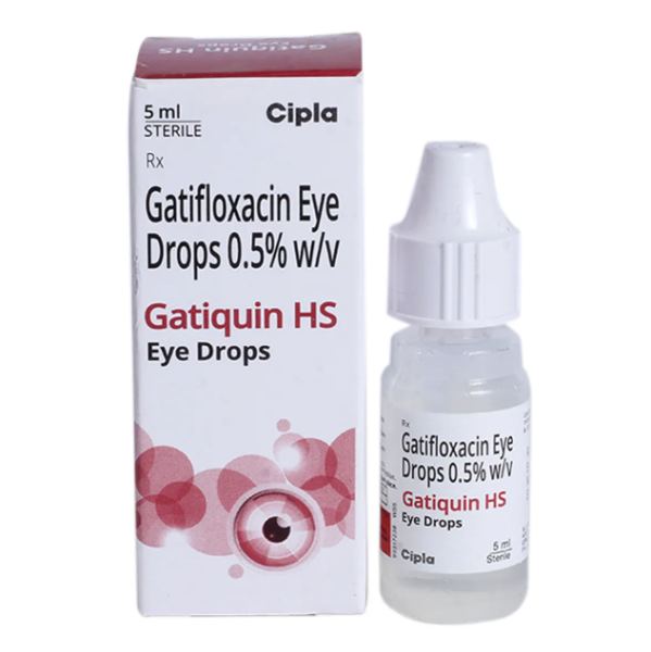 A box and a bottle of Gatifloxacin (0.5%) Eye Drop