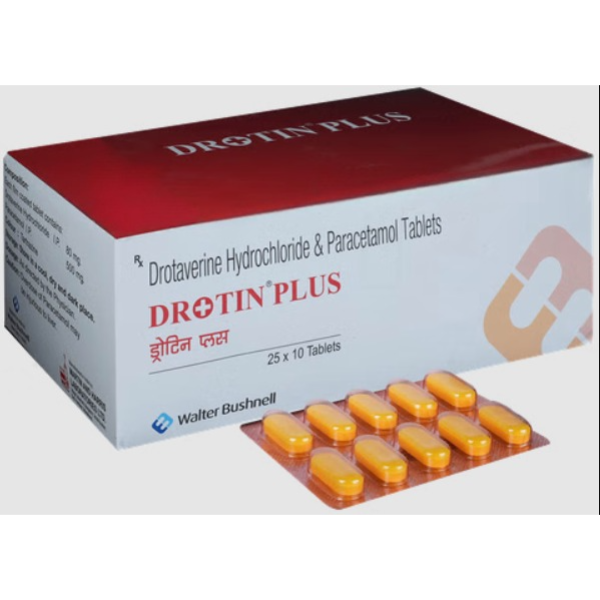 Drotaverine 80mg + Paracetamol 500mg Generic Tablets