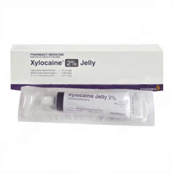 A pack and a tube of generic Xylocaine (2%) Jelly