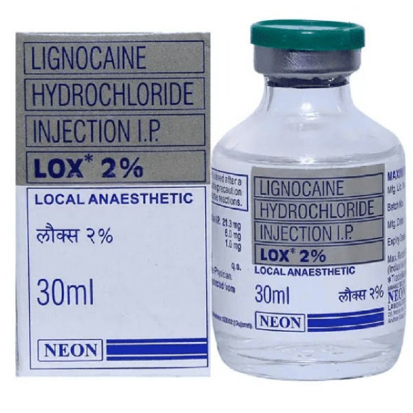 A pack and a vial of generic Xylocaine 2% Injection