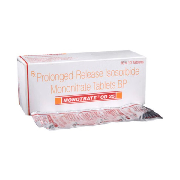 A box and a strip of Imdur Generic (25mg) Tablet