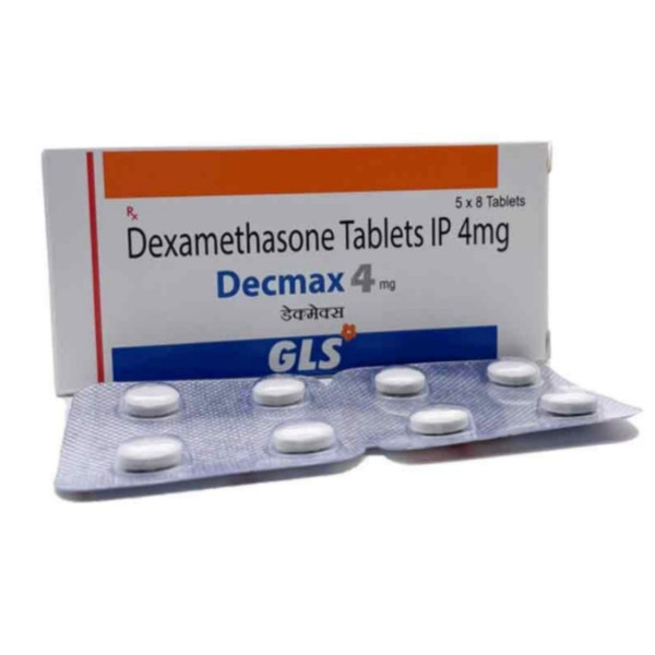 A box and strips of Dexamethasone (4mg) Tablets