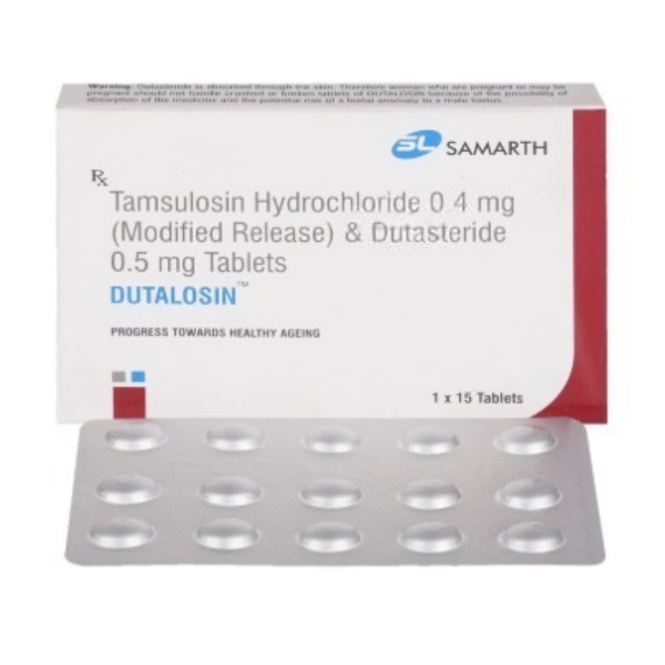 A box of generic Tamsulosin (0.4mg) + Dutasteride (0.5mg) Tablet