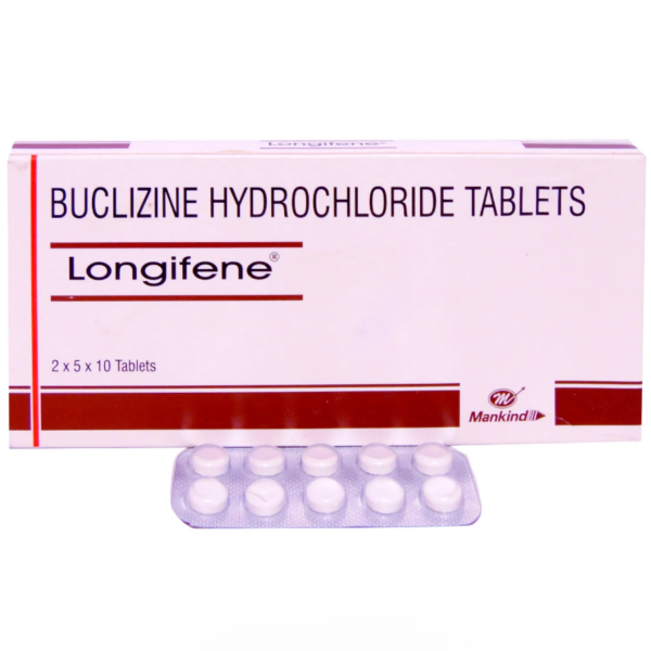 A box a and a strip of Generic Bucladin-S 25mg Tablets