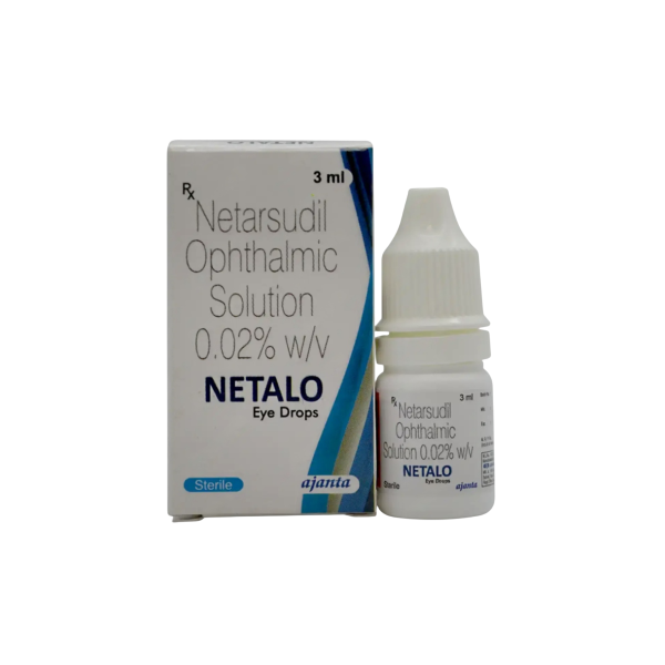 A box and a bottle of Netarsudil (0.02%) Generic Eye Drop