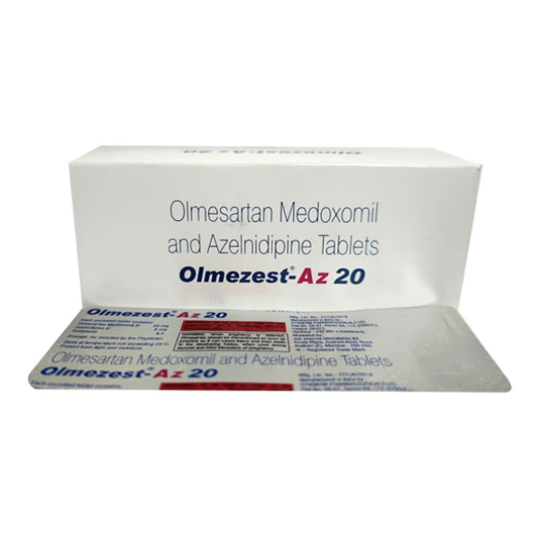 A box and a strip of Azor 20mg/8mg Generic Pill