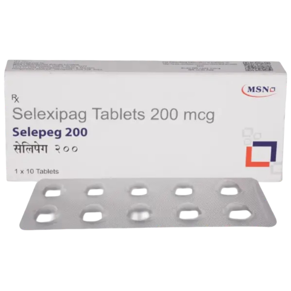 A box and a strip of Uptravi (200mcg) Generic Tablet