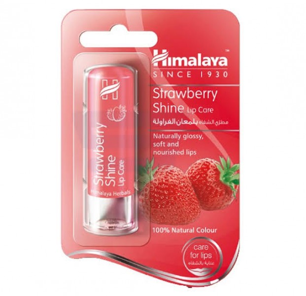 A pack of Himalaya Strawberry Shine Lip Care 4.5 gm Balm