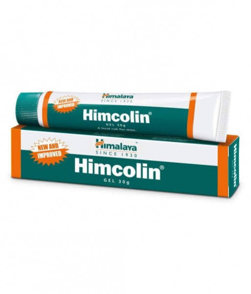 A tube and a box of Himalaya Himcolin Gel Tube 30gm