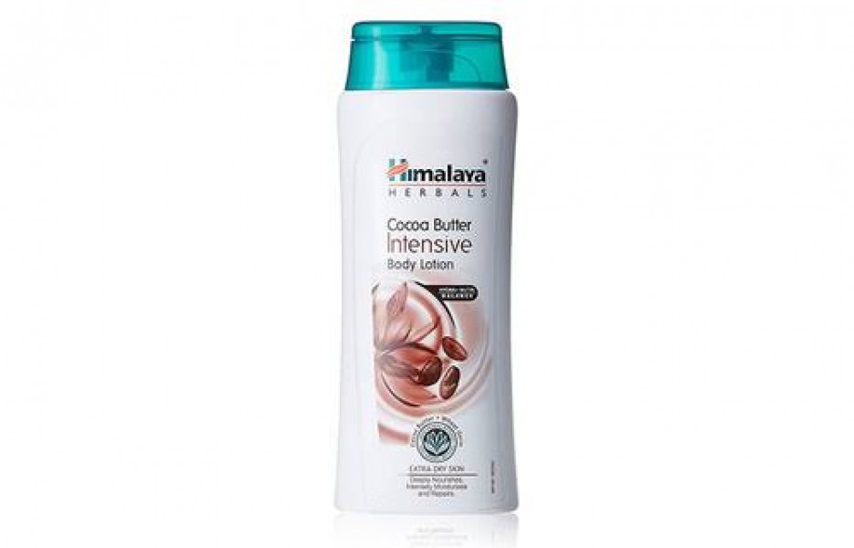 A bottle of Himalaya Cocoa Butter Intensive Body Lotion
