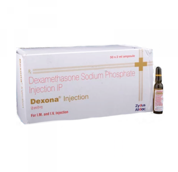 A box and a vial of generic Dexamethasone 4mg Injection