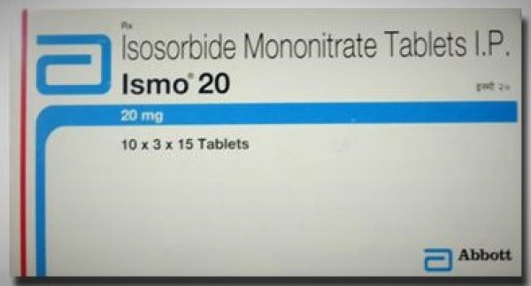 Box of Ismo 20 mg tablets - Isosorbide Mononitrate