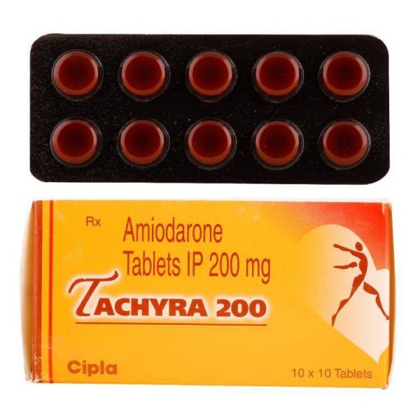 A box and a blister of Cordarone 200 mg Generic tablets - Amiodarone