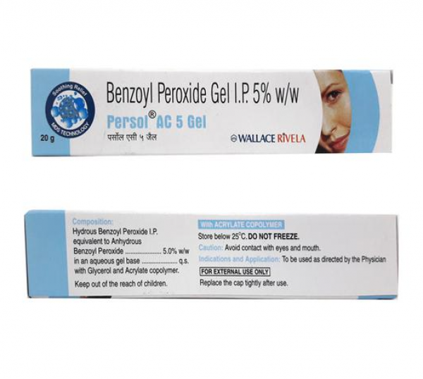 A tube and a box of Benzoyl Peroxide 5% Gel- 30gm