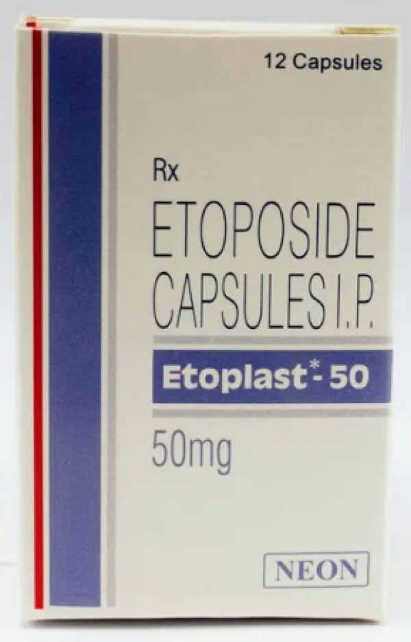 A box of Etoposide (50mg) Capsule