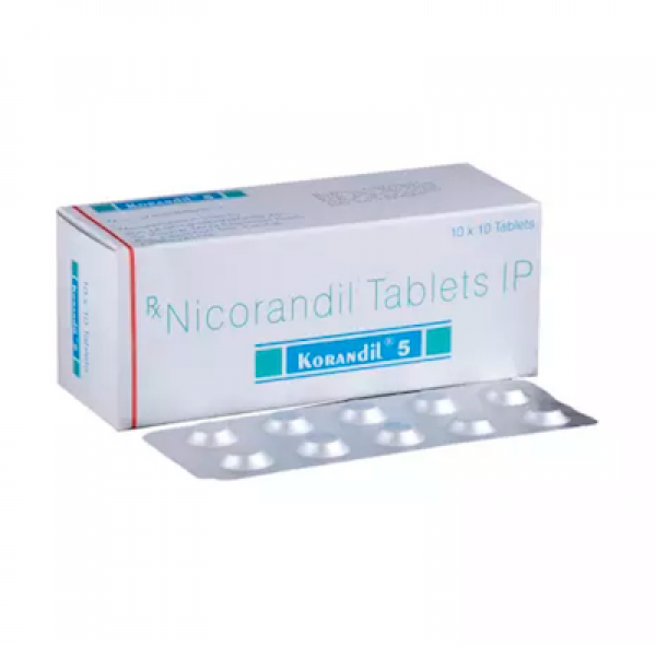 A box and a strip of generic Nicorandil 5mg Tablet