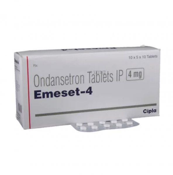 A box and a strip of generic Ondansetron 4mg Tablet