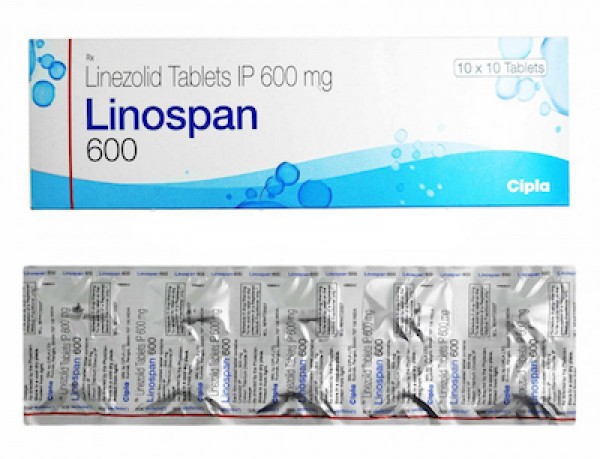 A box and strip pack of generic Linezolid 600mg Tablet
