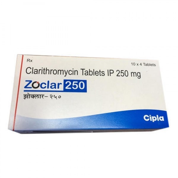 A box pack of generic Clarithromycin  250mg Tablet