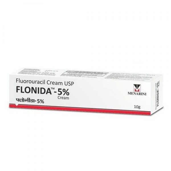 A box of generic fluorouracil 5 % Cream of 10gm Tube