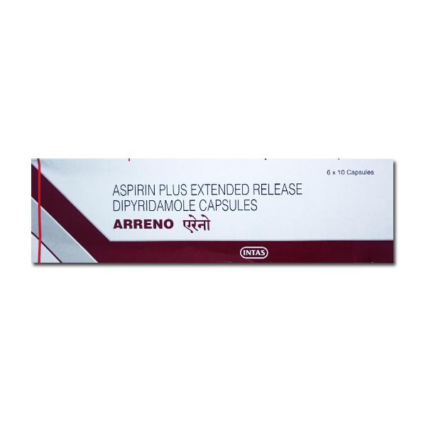 A box of generic aspirin and dipyridamole (ER) 200 mg capsules