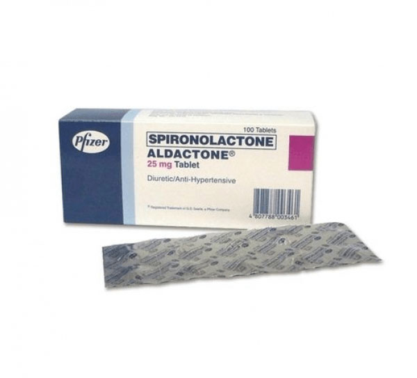 A box and a blister of Aldactone 25mg Tablets