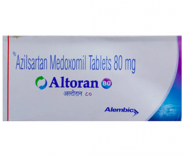A box of Azilsartan medoxomil 80mg Generic Tablets