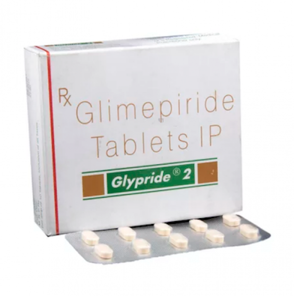 Box and blister strip of generic Glimepiride 2mg tablets blister strips