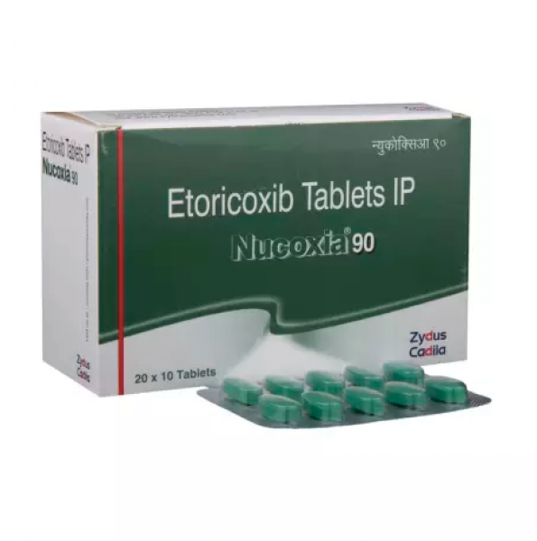 Box and blister strip of generic Etoricoxib 90mg tablet