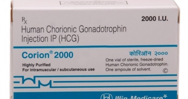 Box of generic Human chorionic gonadotrophin ( HCG ) Corion 2000 i.u.