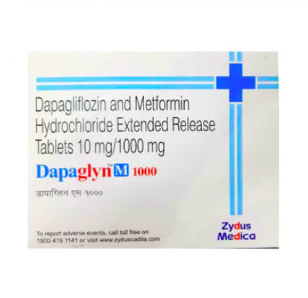 A box of Dapagliflozin (10mg) + Metformin (1000mg) Generic Tablets