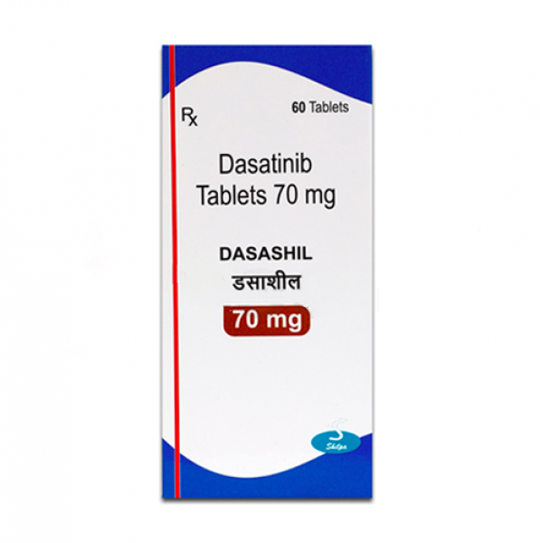 A box of Dasatinib 70mg Generic Tablets