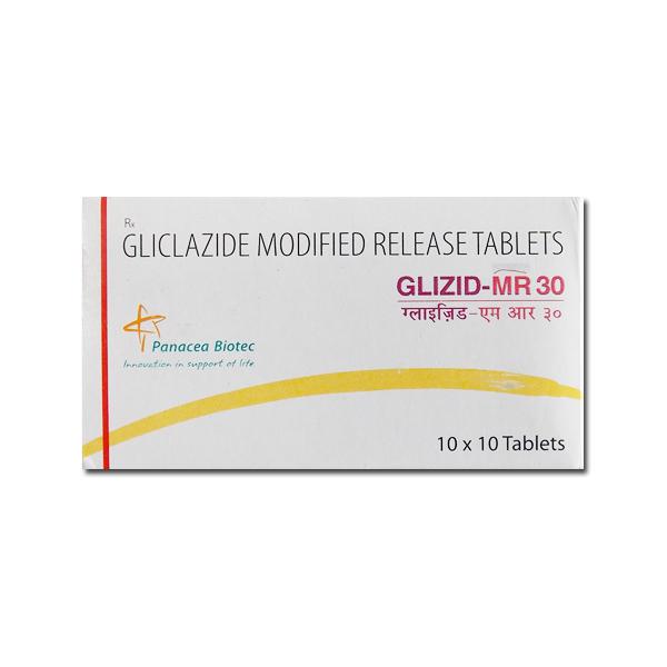 Box of generic Gliclazide MR 30mg Tablets