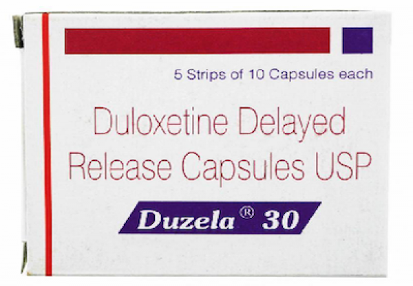 A box of generic Duloxetine Hcl 30mg capsule