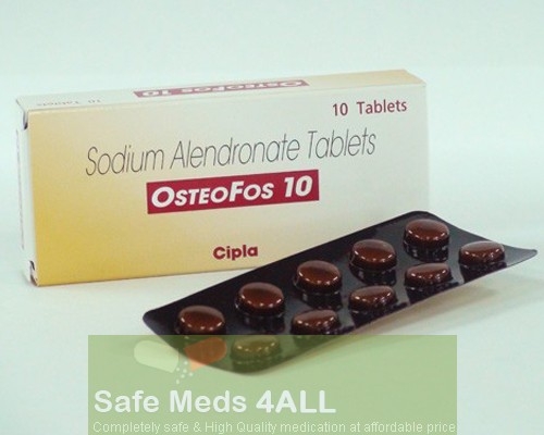 A box and a blister of generic Fosamax 10 mg  Tablets - Alendronate Sodium