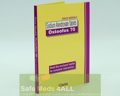 A box pack of generic Fosamax 70mg Tablets - Alendronate Sodium