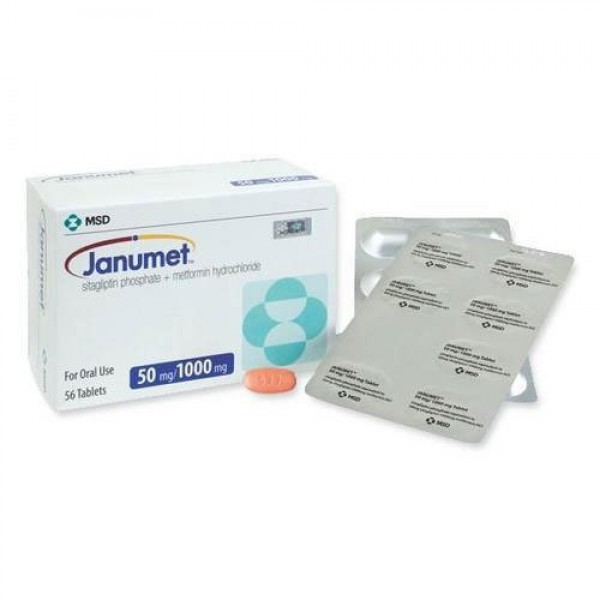 Box and blister strips of generic sitagliptin phosphate 50 mg, metformin hydrochloride 1000 mg
