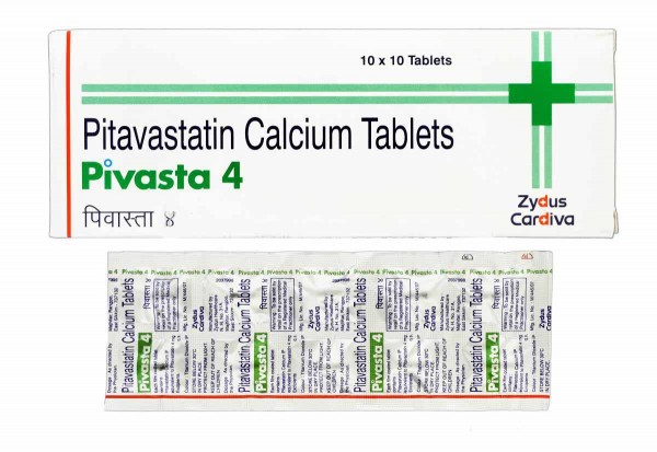 Box and blister strip of generic Pitavastatin 4mg tablets