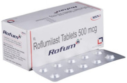 Box and blister strips of  Roflumilast 500mcg tablet ( Generic )
