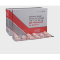 A box and a strip of Generic Carbamazepine (300mg) Tablets