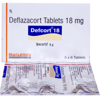 A pack and a strip of Deflazacort (18mg) Tablet