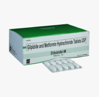 A box and a strip of Generic Metaglip Tablets