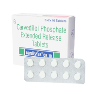 A pack and a strip of Generic Coreg CR 10mg Pills