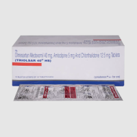 A pack and a strip of Olmesartan Medoxomil (40mg) + Amlodipine (5mg) + Chlorthalidone (6.25mg) Tabs