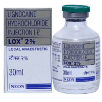 A pack and a vial of generic Xylocaine 2% Injection