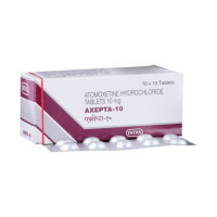 A pack and a strip of generic Strattera 10mg Tablets
