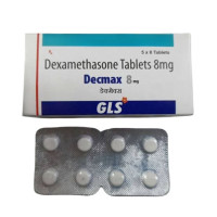 A box and strips of Dexasone (8mg) Generic Tablet
